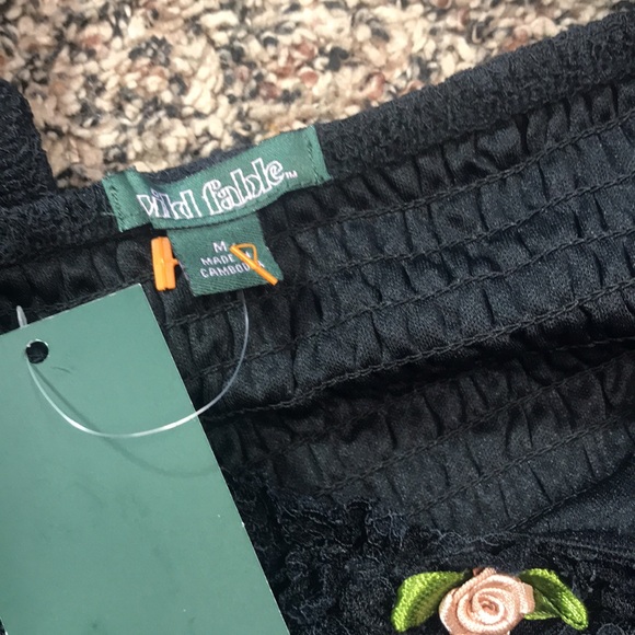 🆕Wild Fable Grungy Black Lace Mini Babydoll Rosette Dress Size M | NWT! - Picture 6 of 6